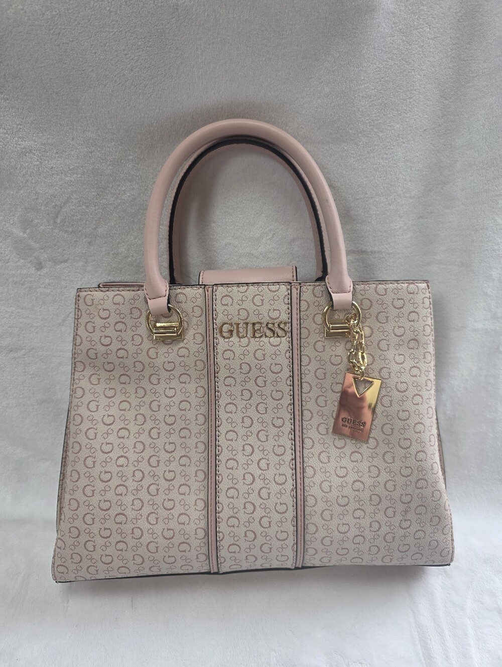 Guess Suma Monogram Print Tote Bag with Detachable Strap